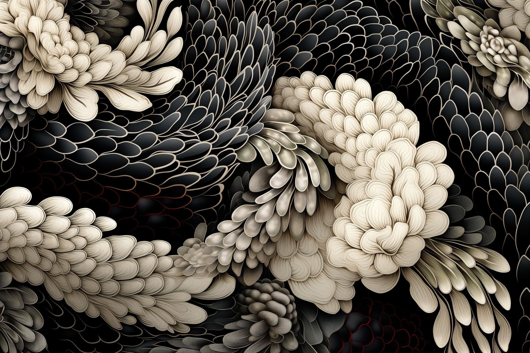 Intricate floral design in neutral tones Intricate floral design in neutral tones