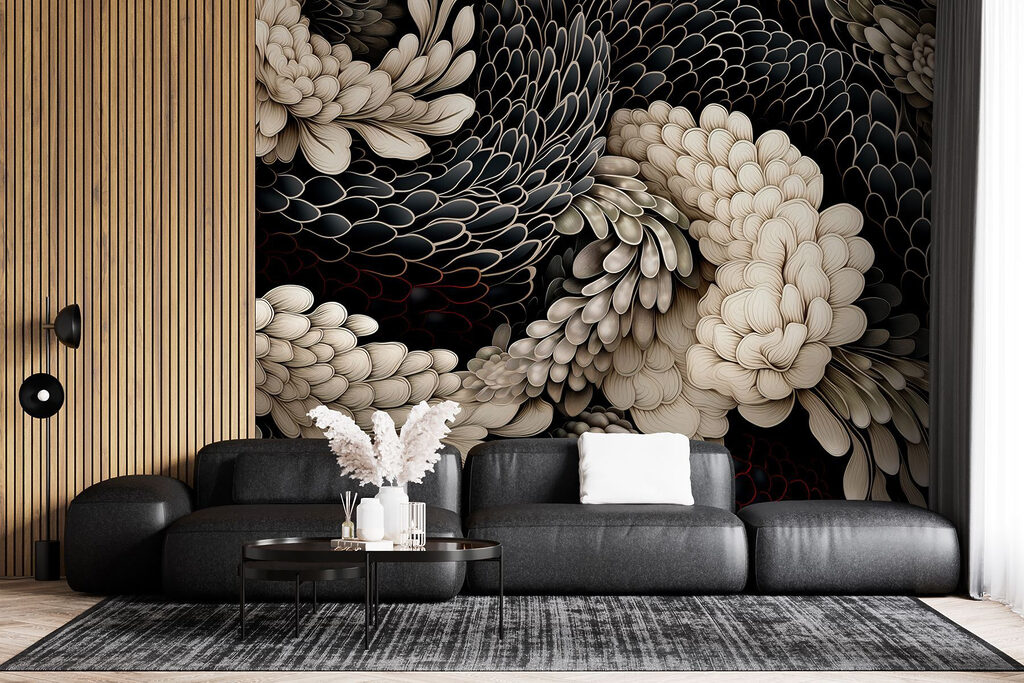 Intricate floral design in neutral tones Intricate floral design in neutral tones