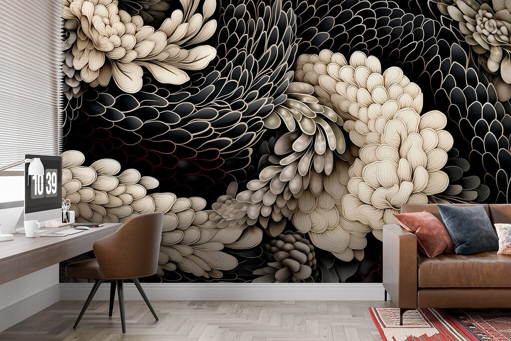 Intricate floral design in neutral tones Intricate floral design in neutral tones