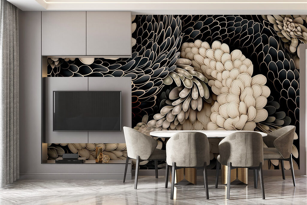 Intricate floral design in neutral tones Intricate floral design in neutral tones