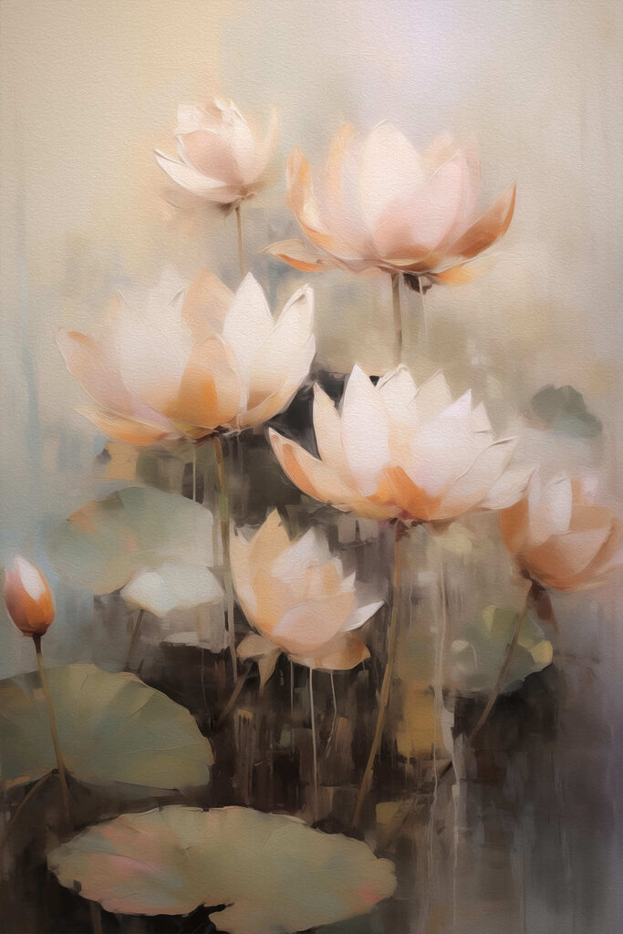 Painting of flowers on a wall Painting of flowers on a wall