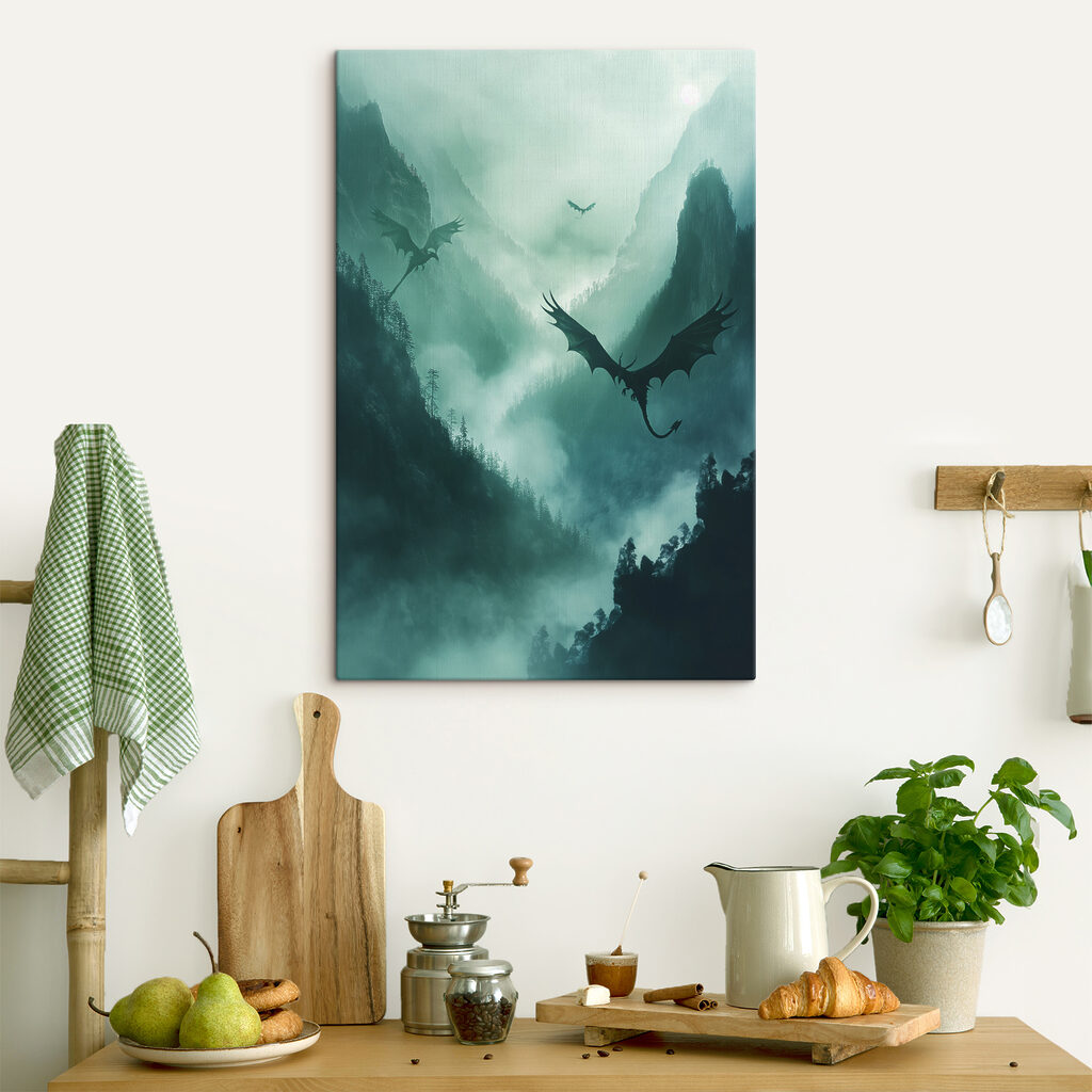 Group of dragons flying in the sky