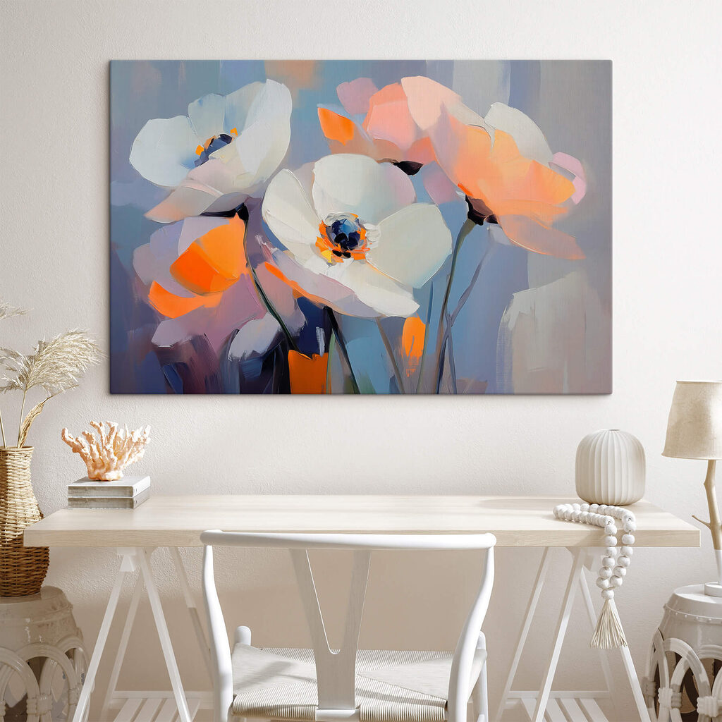 Painting of white flowers Painting of white flowers