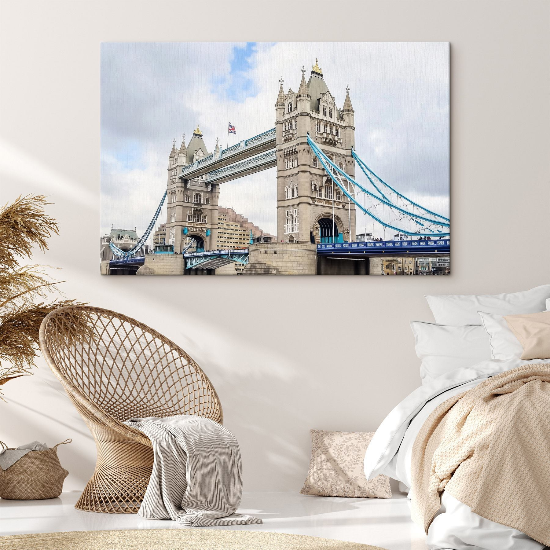 Bridge with towers and a bridge over water Bridge with towers and a bridge over water