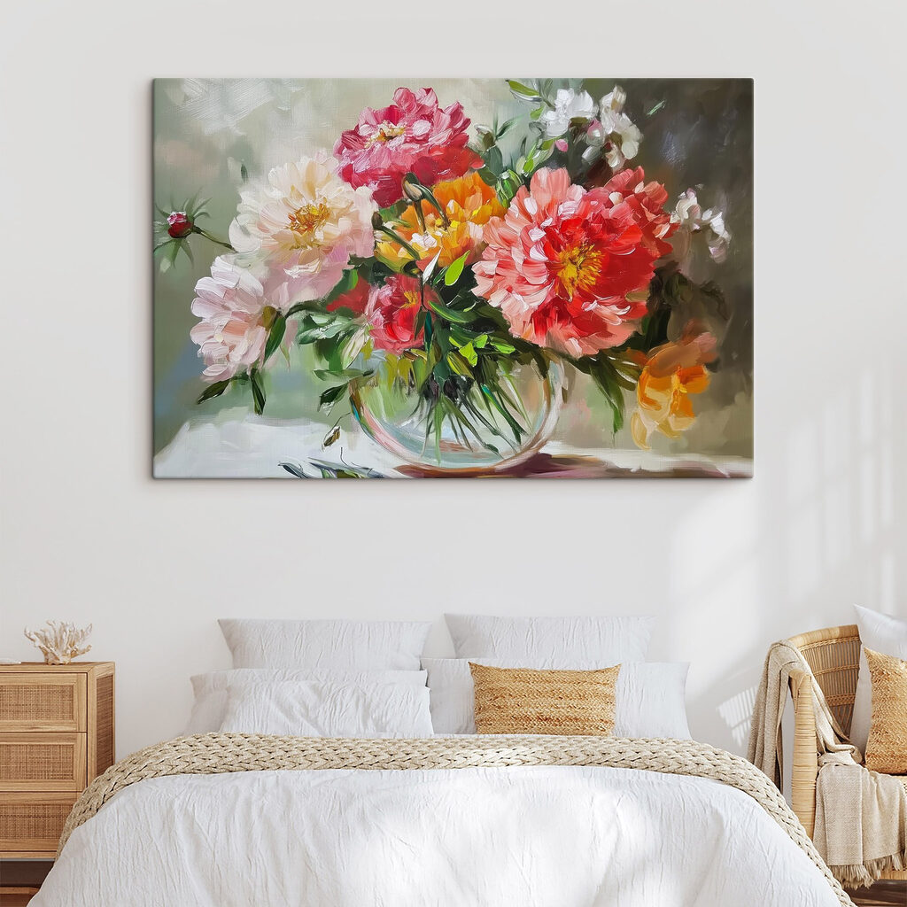 Painting of flowers in a vase