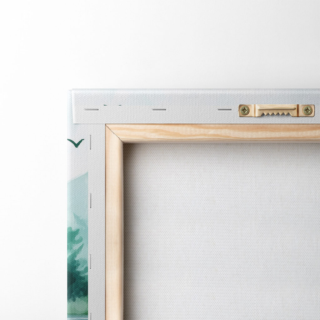 Water with trees and mountains in the background