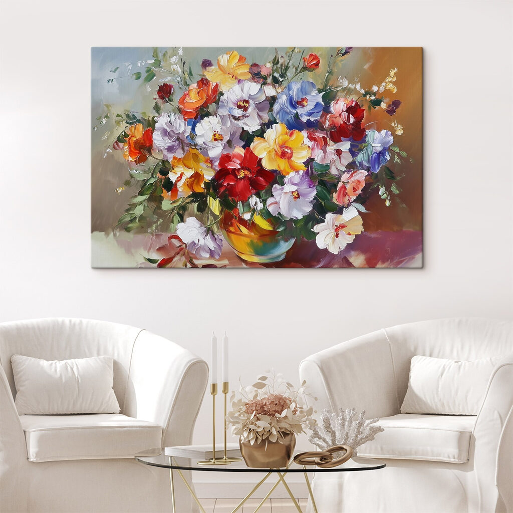 Painting of flowers in a vase
