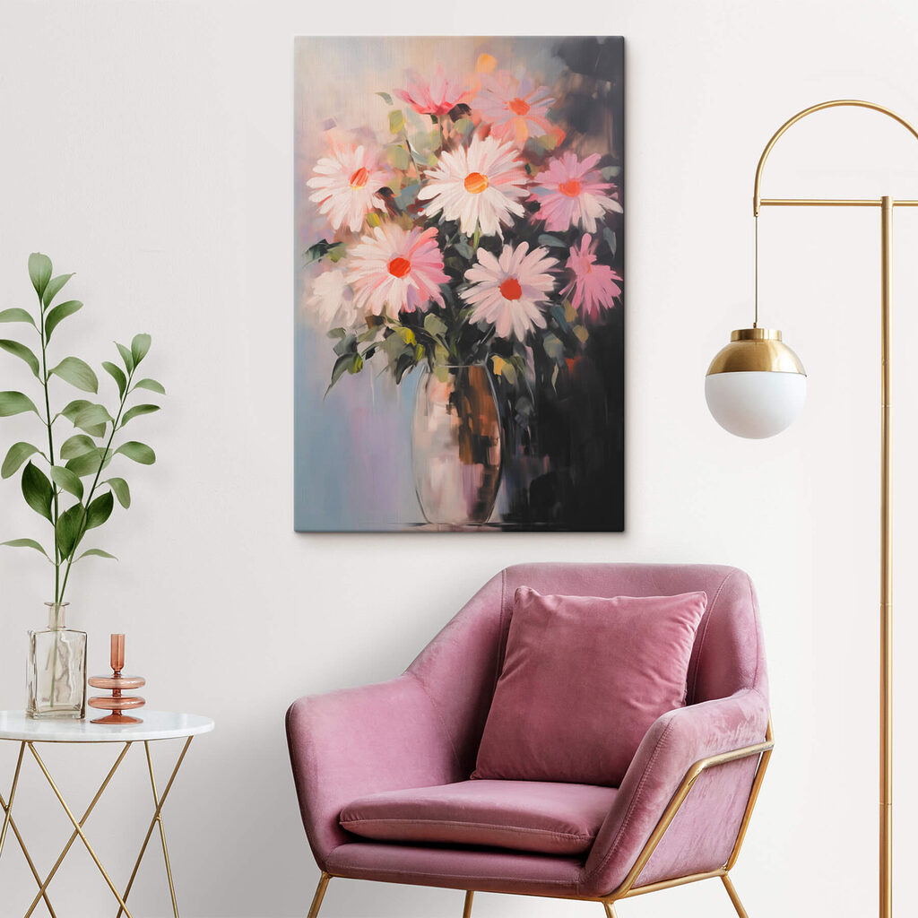 Painting of flowers in a vase Painting of flowers in a vase