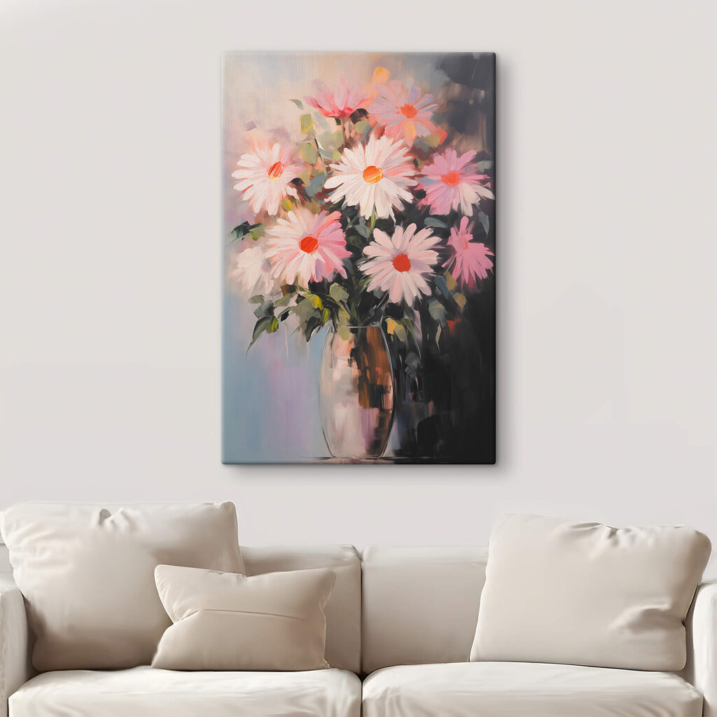 Painting of flowers in a vase Painting of flowers in a vase