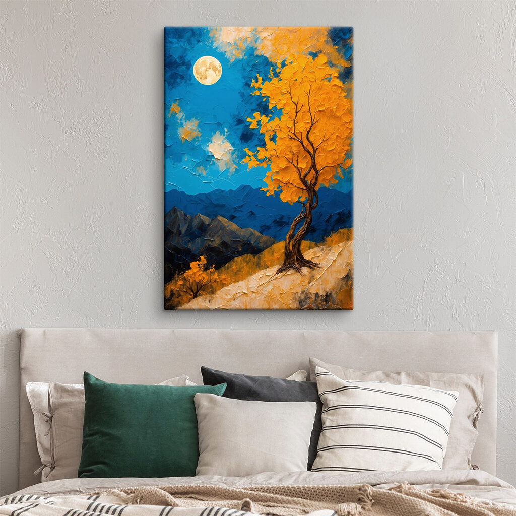 Painting of a tree with yellow leaves