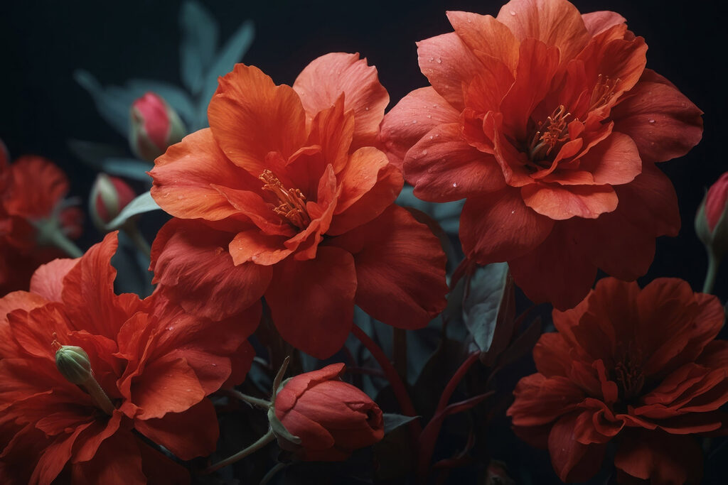 Group of red flowers