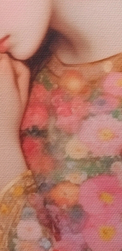 Painting of a woman sleeping with her hands folded Painting of a woman sleeping with her hands folded