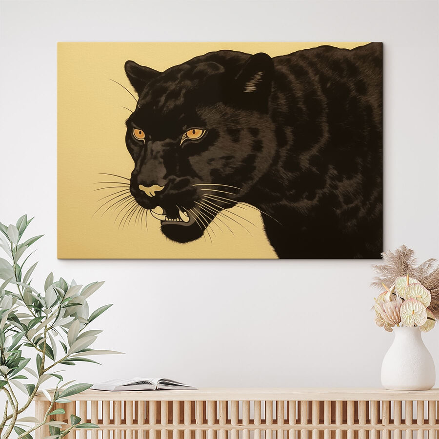 Čierny panter so žltými očami Čierny panter so žltými očami