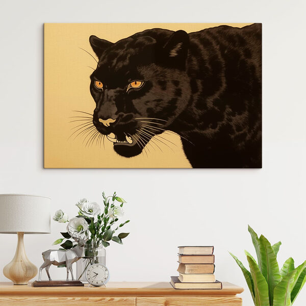 Čierny panter so žltými očami Čierny panter so žltými očami