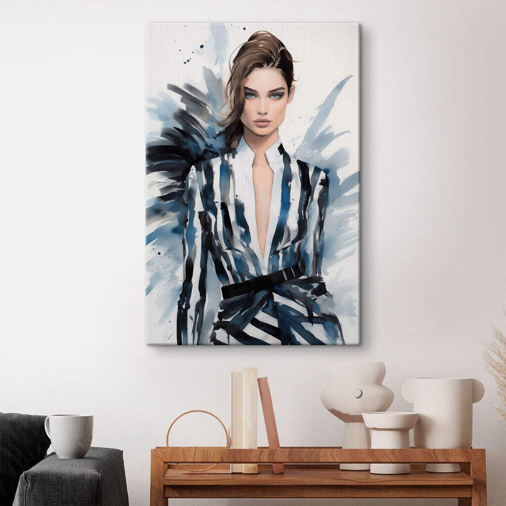 Woman in a striped jacket Woman in a striped jacket