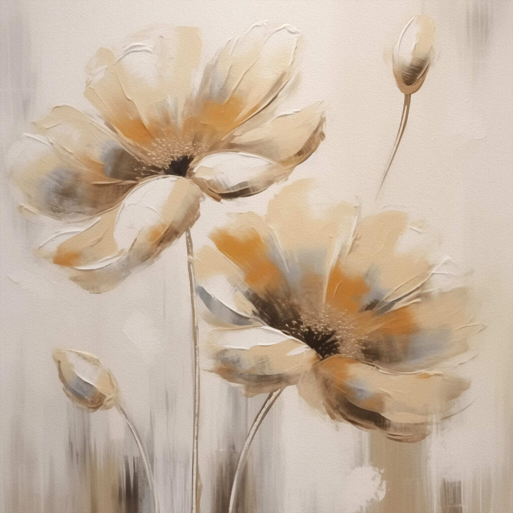 Painting of flowers on a white background Painting of flowers on a white background
