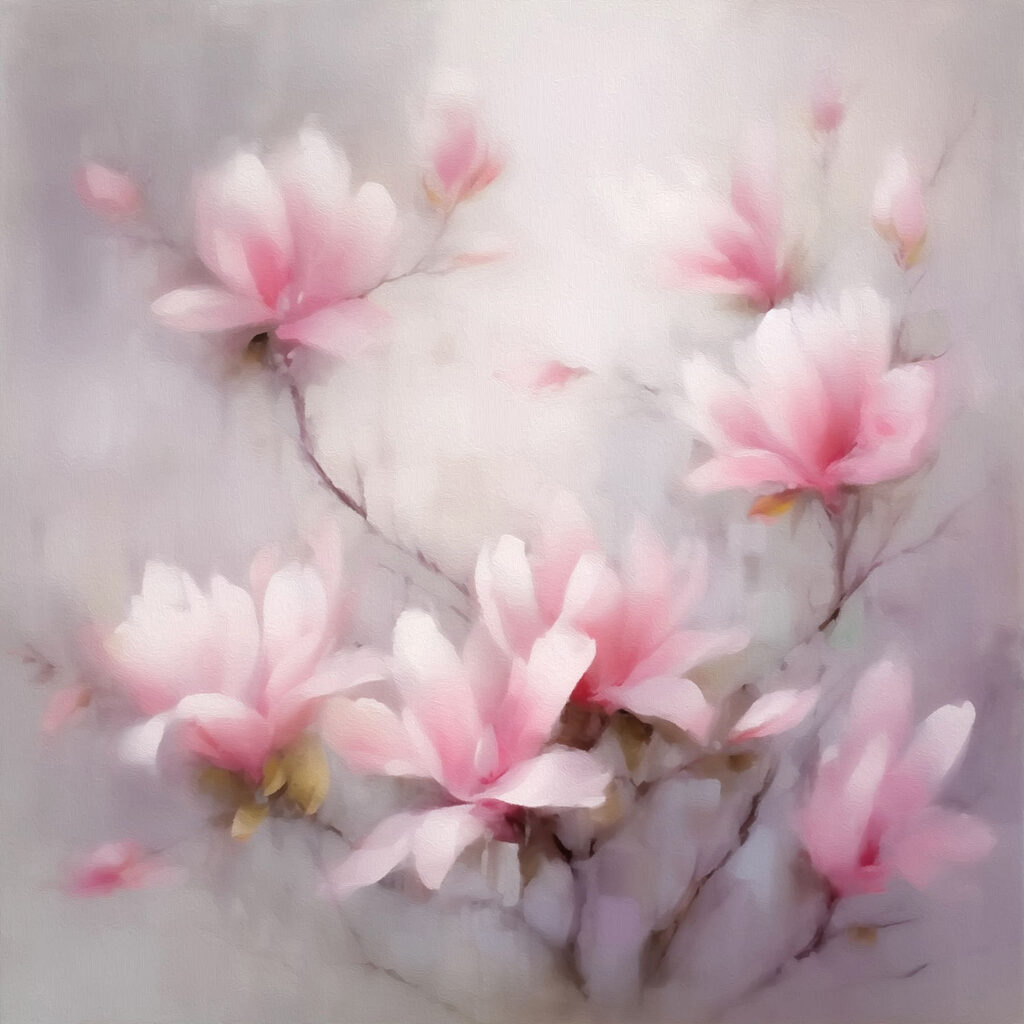 Painting of pink flowers
