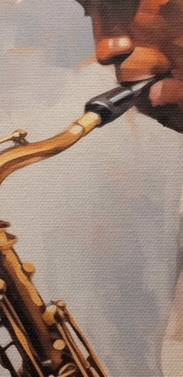 Muž hrajúci na saxofón Muž hrajúci na saxofón