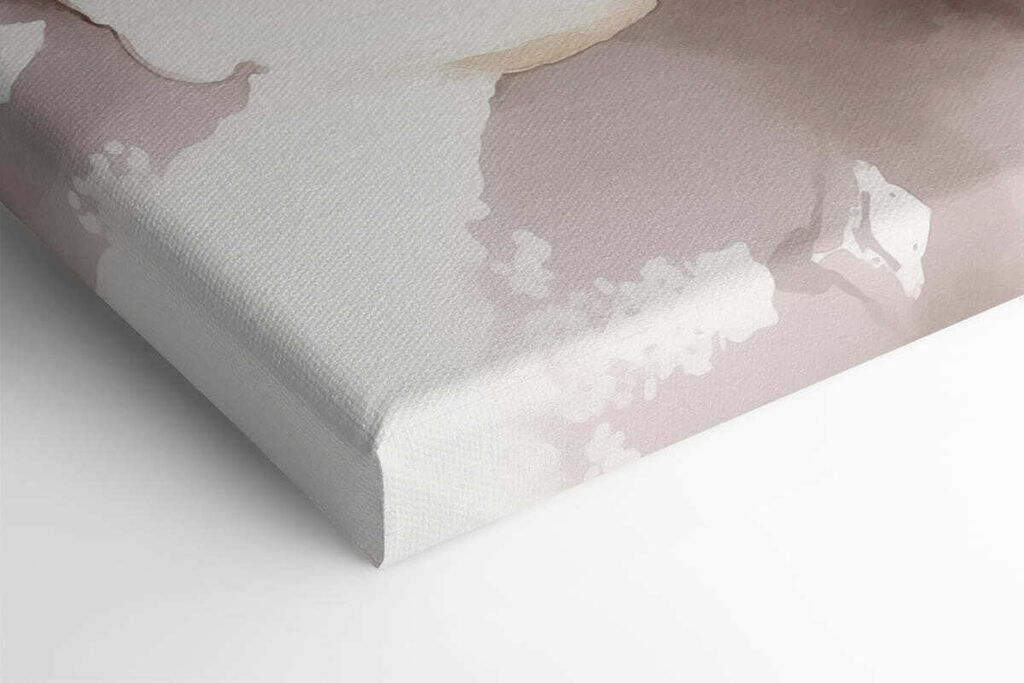 White flower with brown center