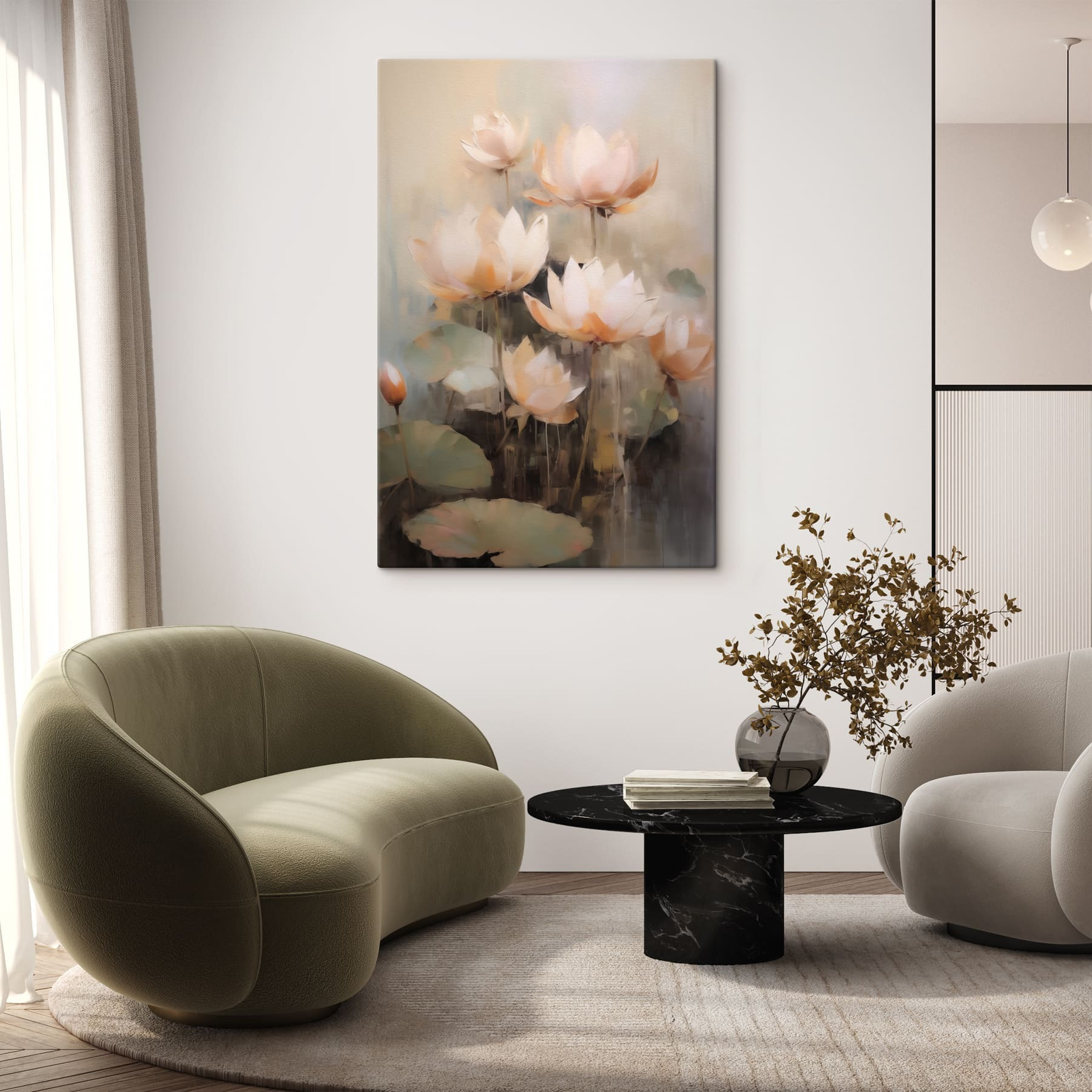 Painting of flowers on a wall Painting of flowers on a wall