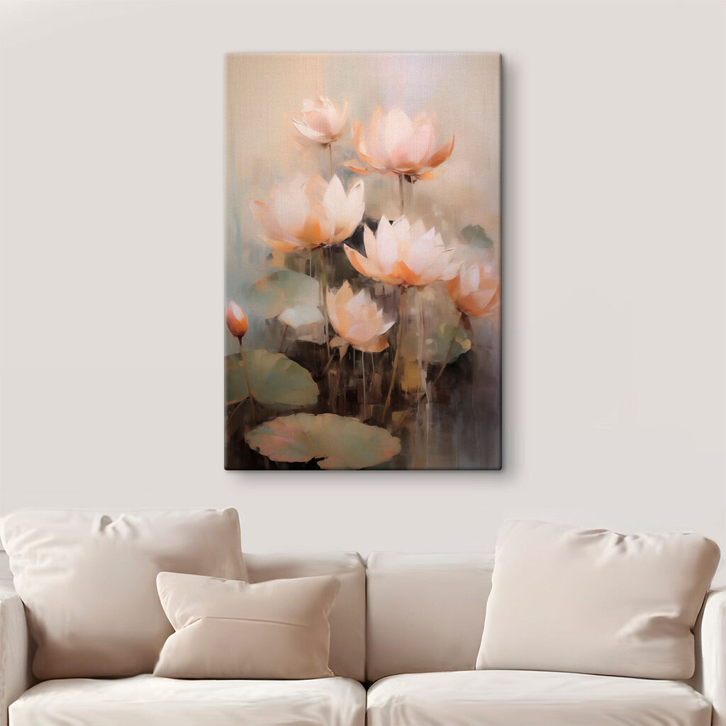 Painting of flowers on a wall Painting of flowers on a wall