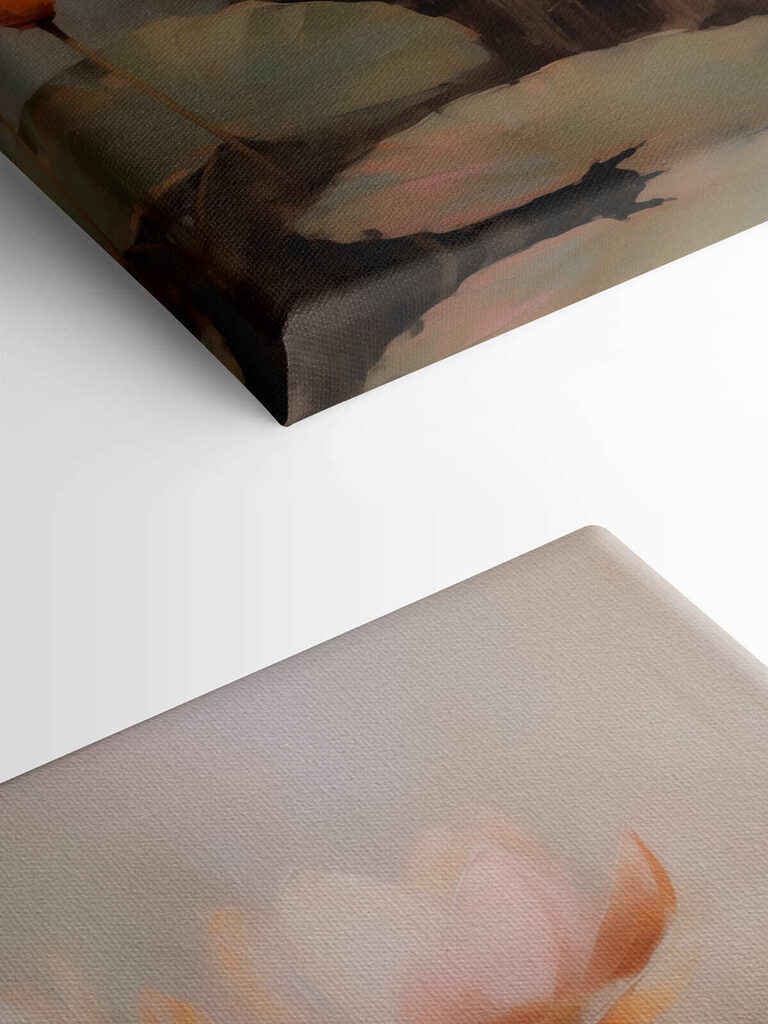 Painting of flowers on a wall Painting of flowers on a wall