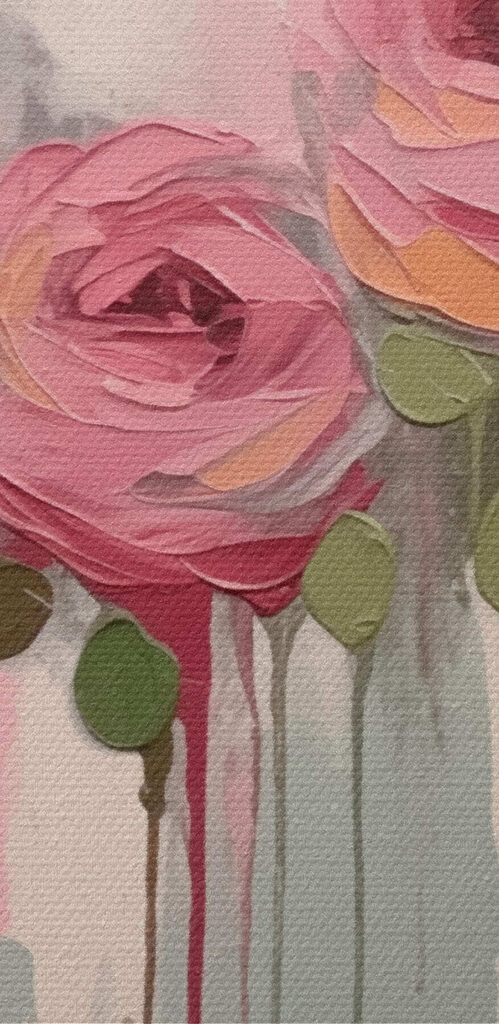 Painting of pink roses Painting of pink roses