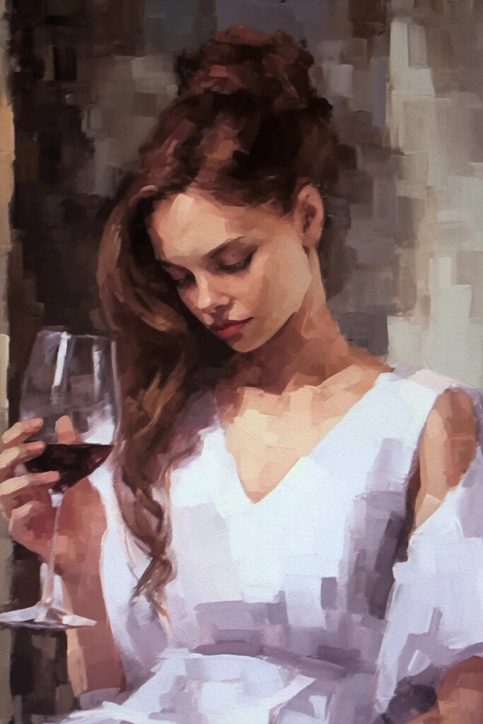 Woman holding a wine glass