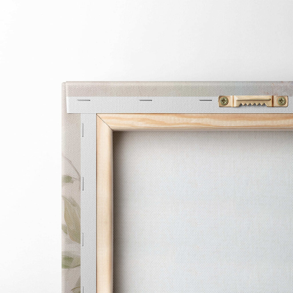 Painting of flowers on a branch