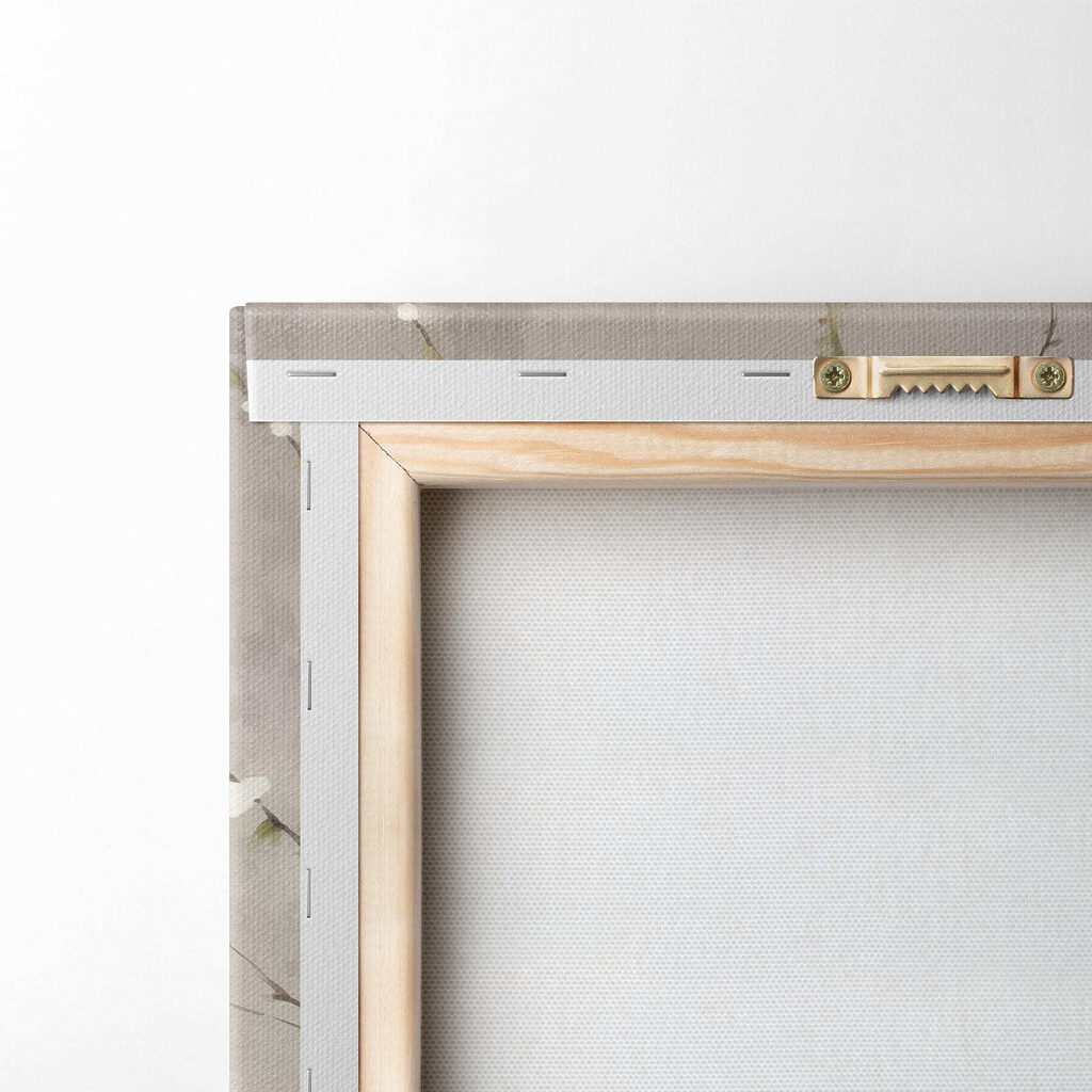 Painting of a tree with white flowers