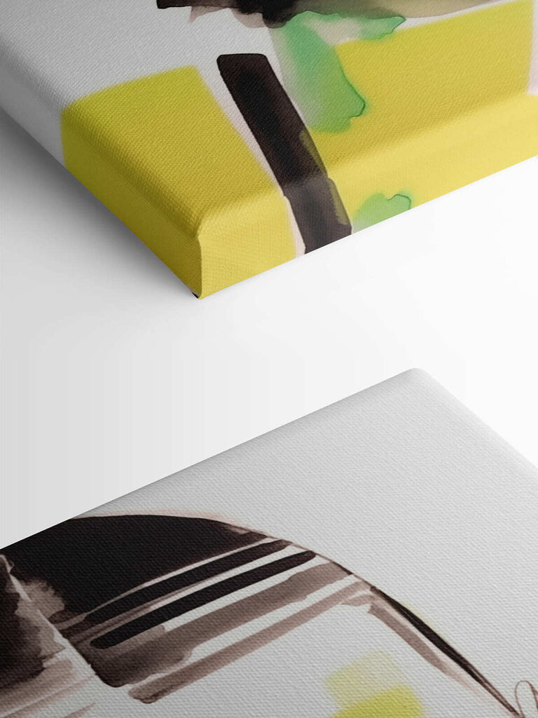 Woman with green and yellow makeup Woman with green and yellow makeup