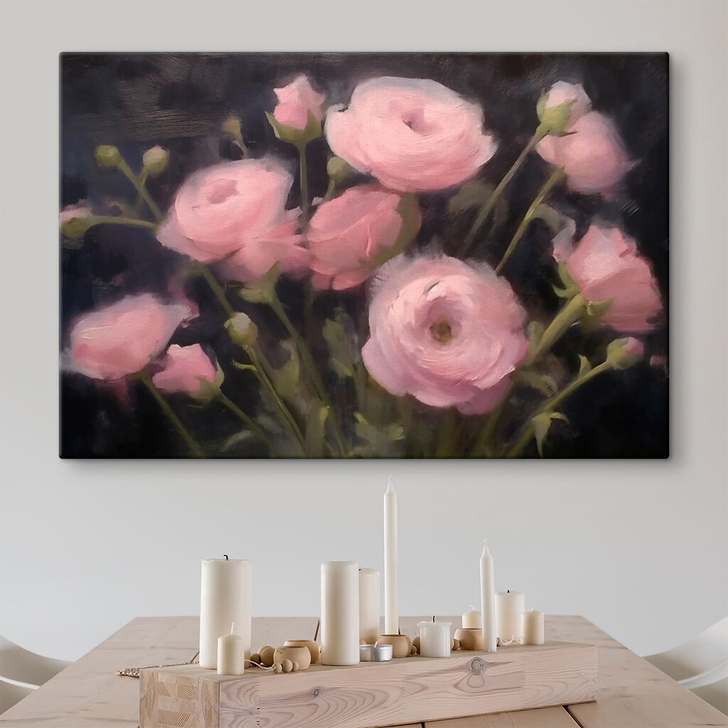 Painting of pink flowers