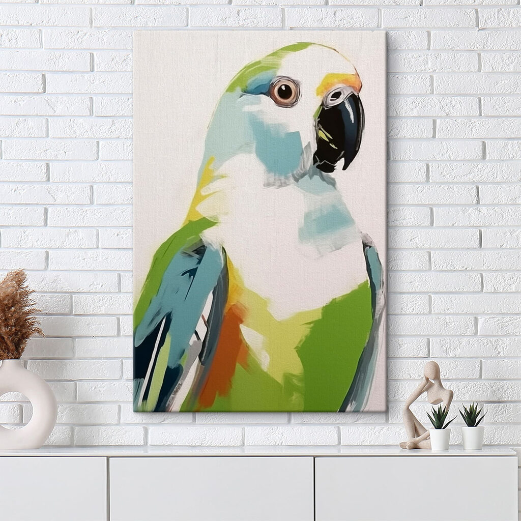 Colorful bird with black beak