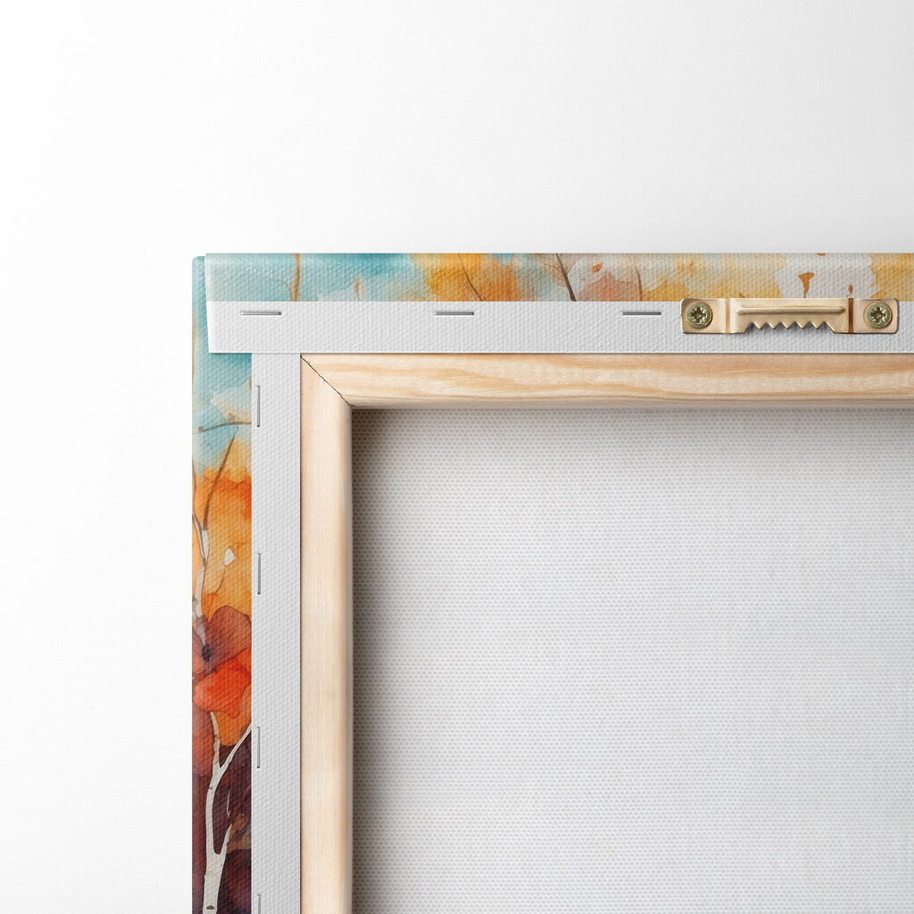 Watercolor painting of trees with orange and purple leaves Watercolor painting of trees with orange and purple leaves