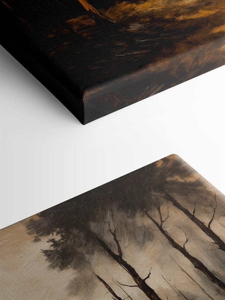 Painting of a forest with trees Painting of a forest with trees