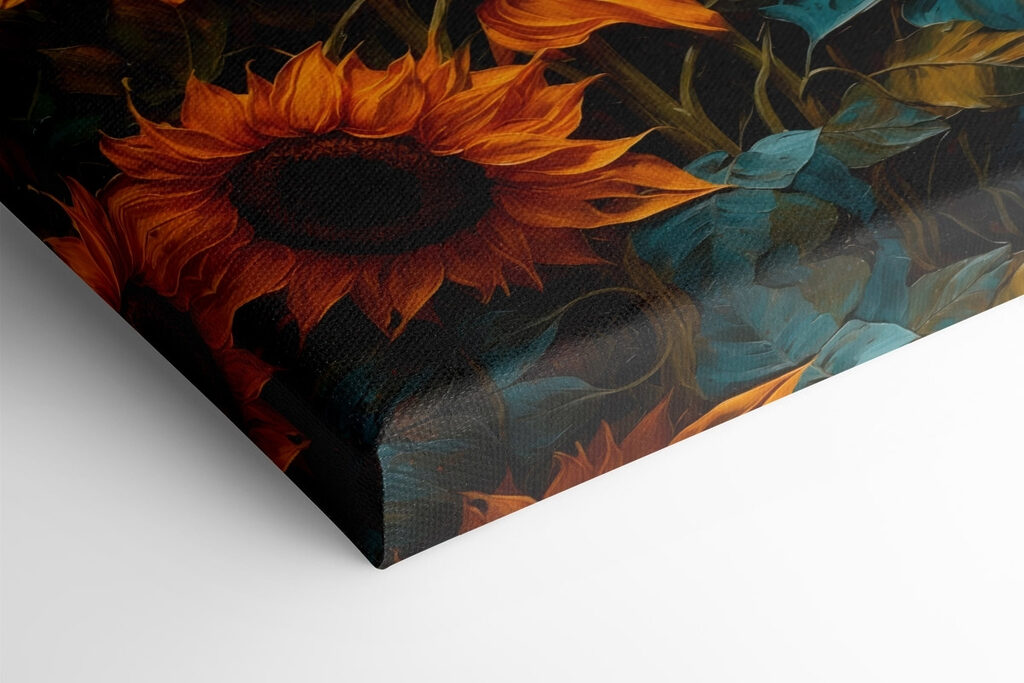 Painting of sunflowers in a field Painting of sunflowers in a field