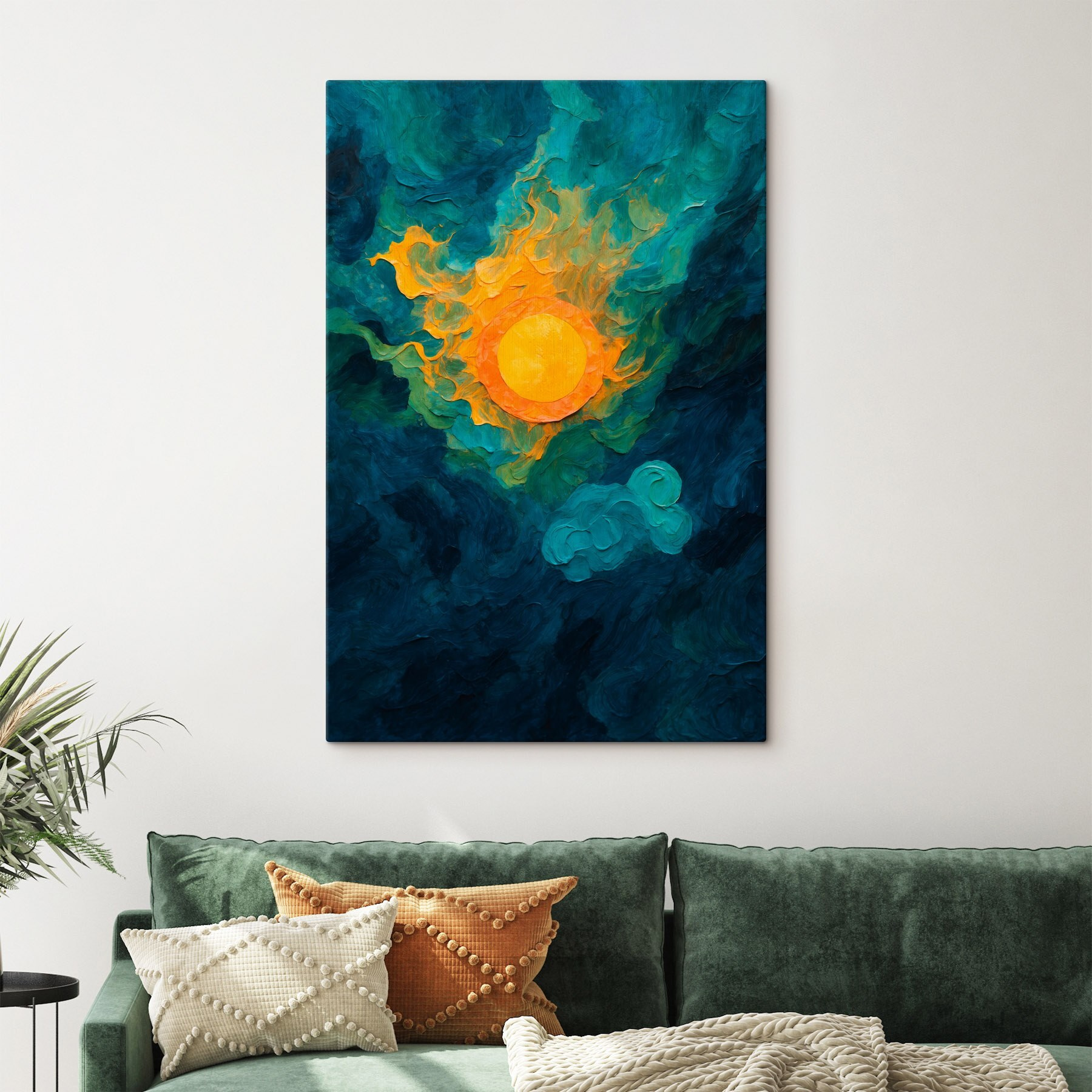 Painting of a sun and clouds Painting of a sun and clouds