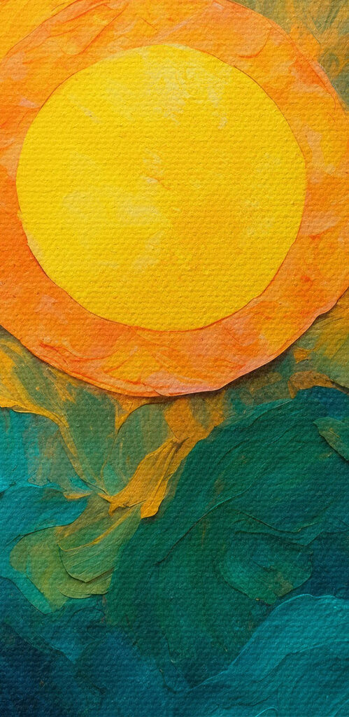 Painting of a sun and clouds Painting of a sun and clouds
