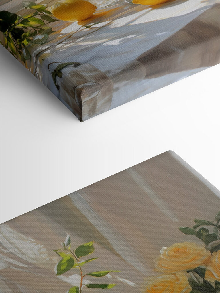 Yellow flowers in vases with lemons Yellow flowers in vases with lemons