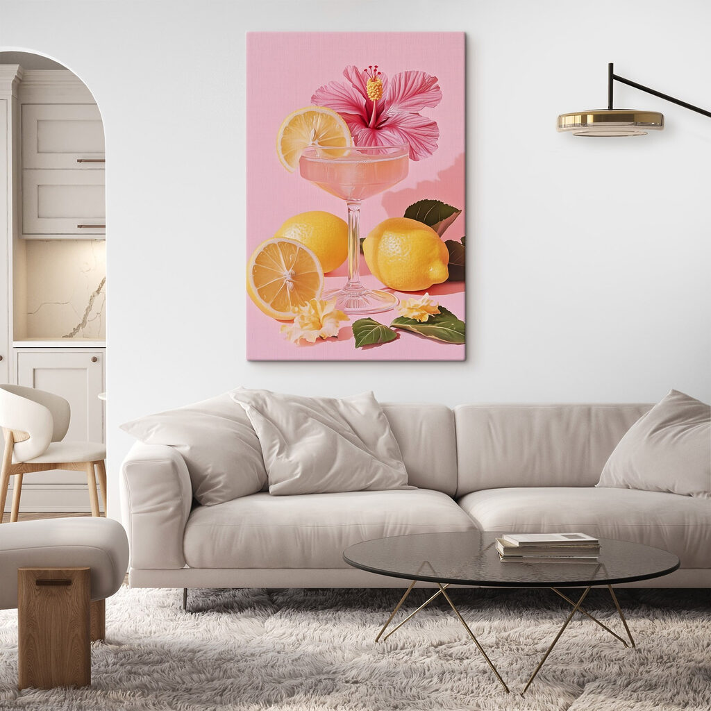 Glass with a drink and lemons Glass with a drink and lemons