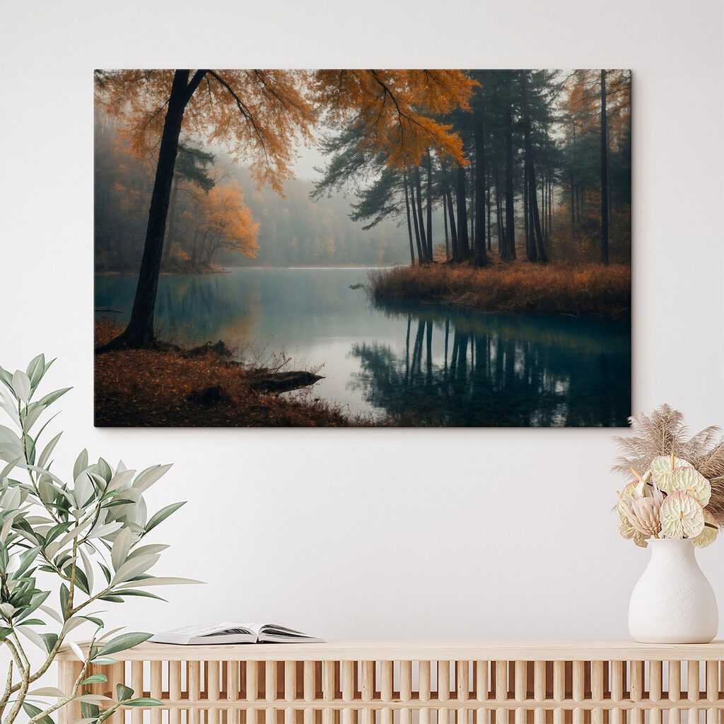 Body of water with trees and grass Body of water with trees and grass