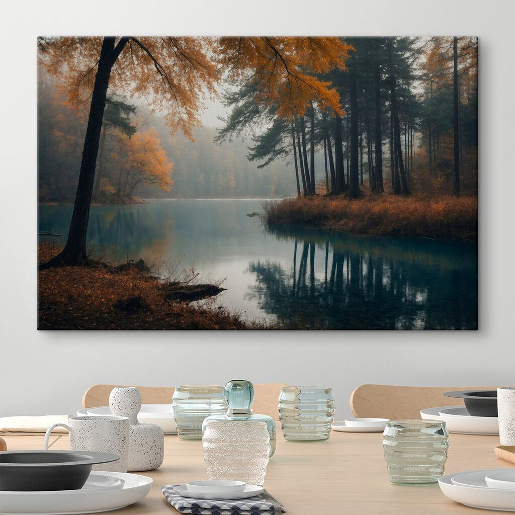 Body of water with trees and grass Body of water with trees and grass