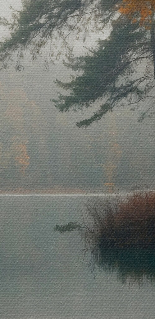 Body of water with trees and grass Body of water with trees and grass