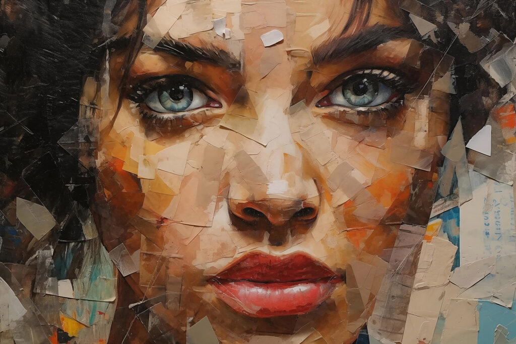 Painting of a woman's face Painting of a woman's face