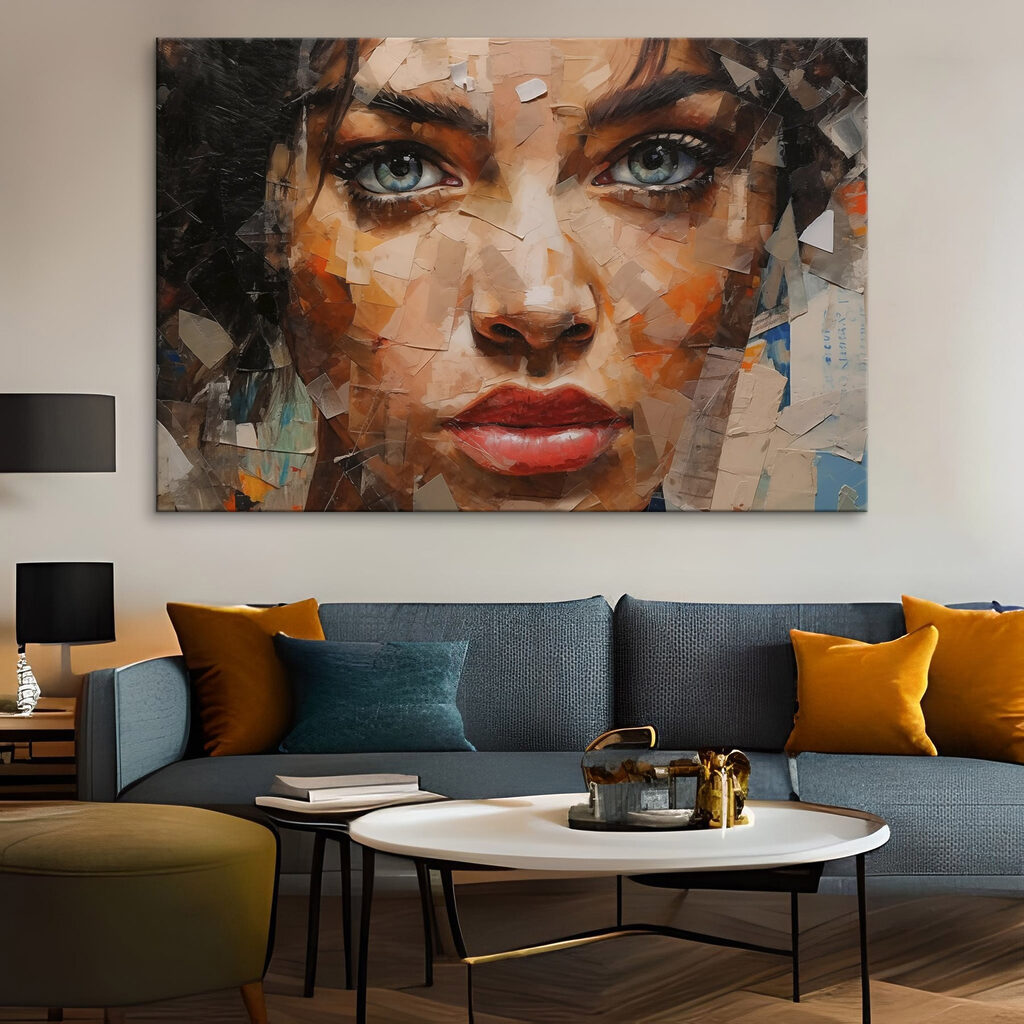 Painting of a woman's face Painting of a woman's face