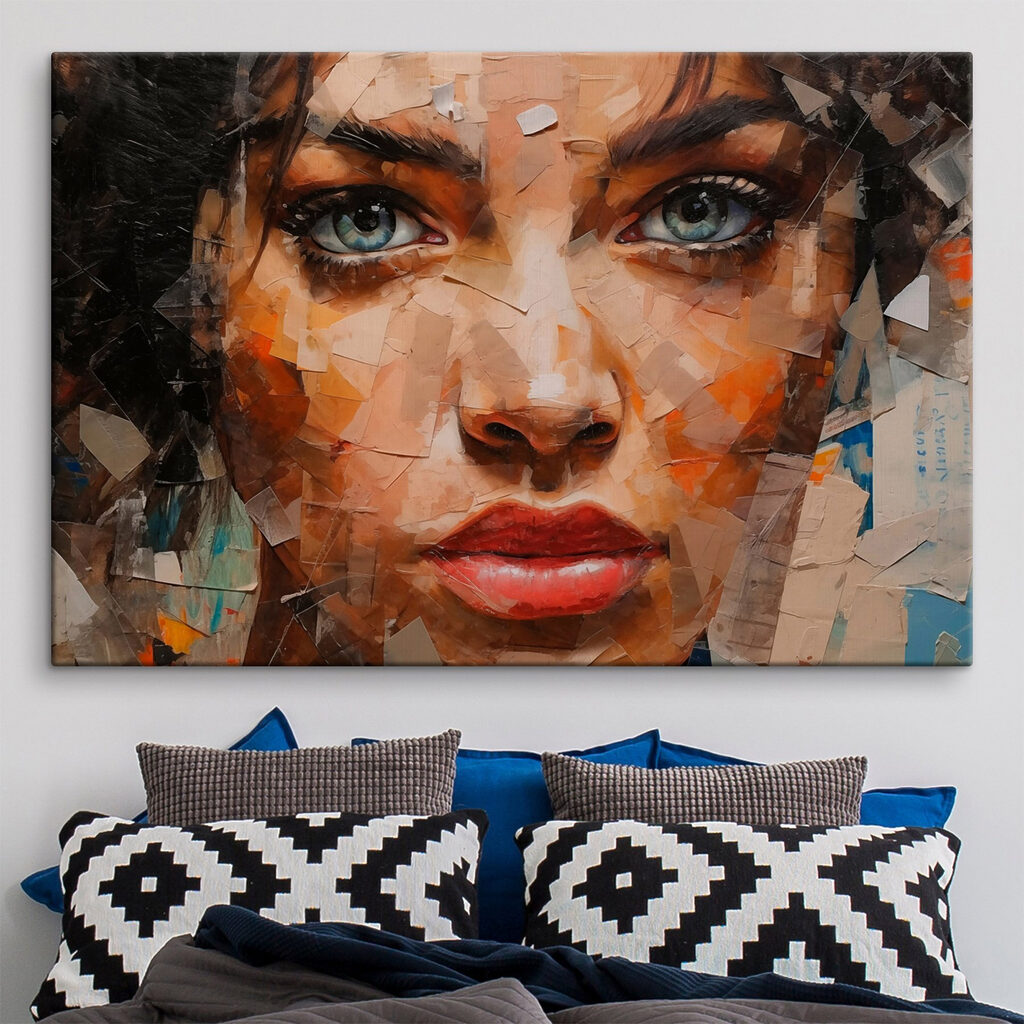 Painting of a woman's face Painting of a woman's face