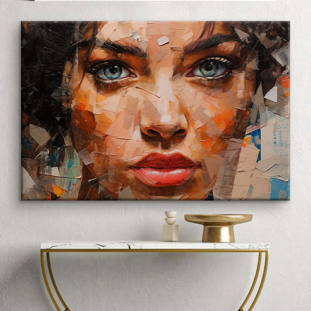 Painting of a woman's face Painting of a woman's face