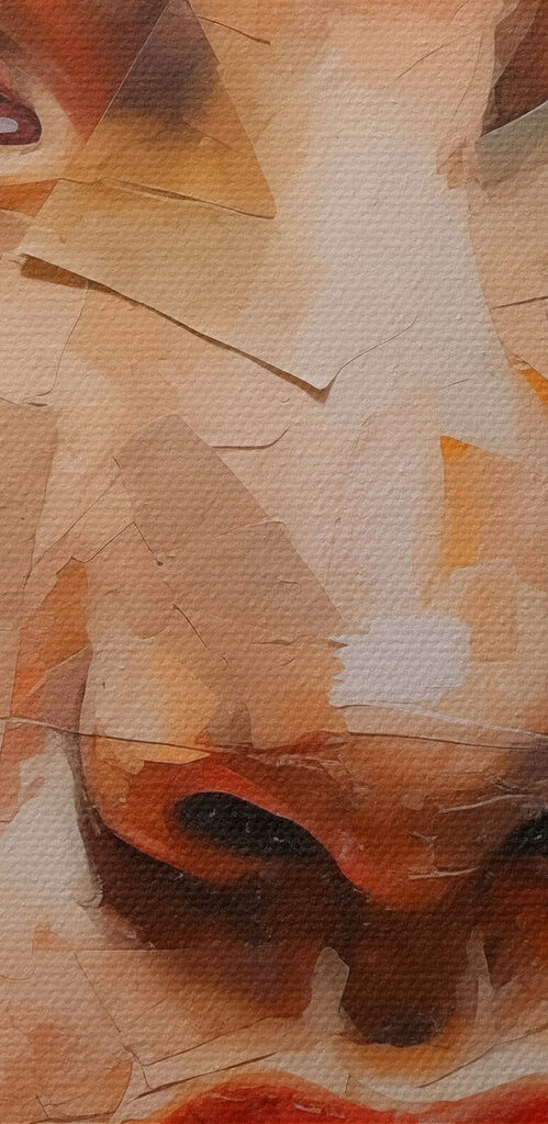 Painting of a woman's face Painting of a woman's face