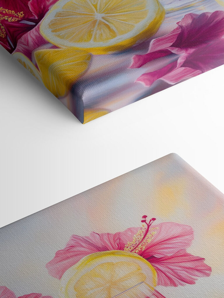 Glass of pink drink with lemons and flowers Glass of pink drink with lemons and flowers