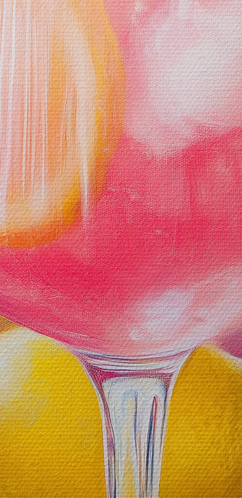 Glass of pink drink with lemons and flowers Glass of pink drink with lemons and flowers